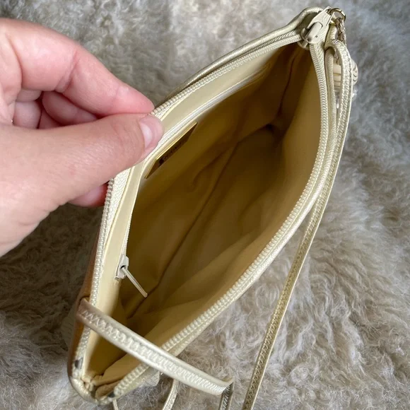 Sharif - vintage purse - cream - metallic - crossbody - gold - leather - Picture 3 of 7